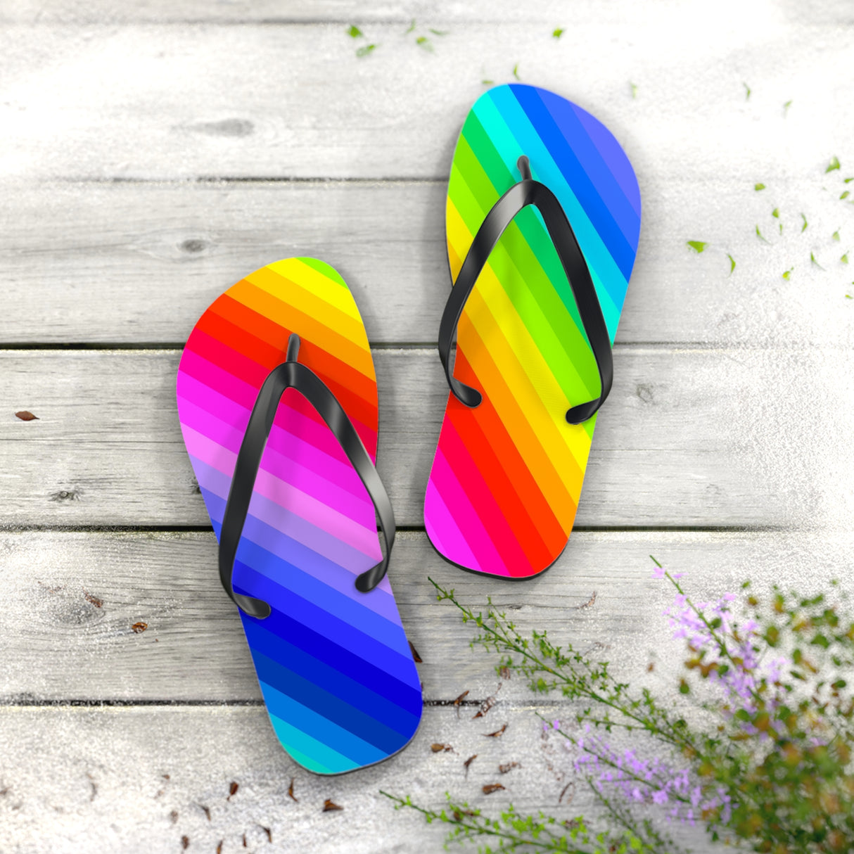 Rainbow Flip Flops