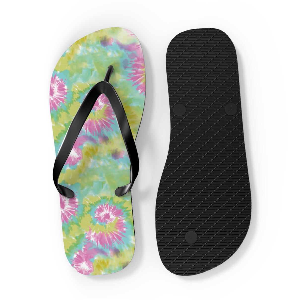 Green Tie Dye Flip Flops