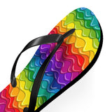 Dripping Rainbow Flip Flops
