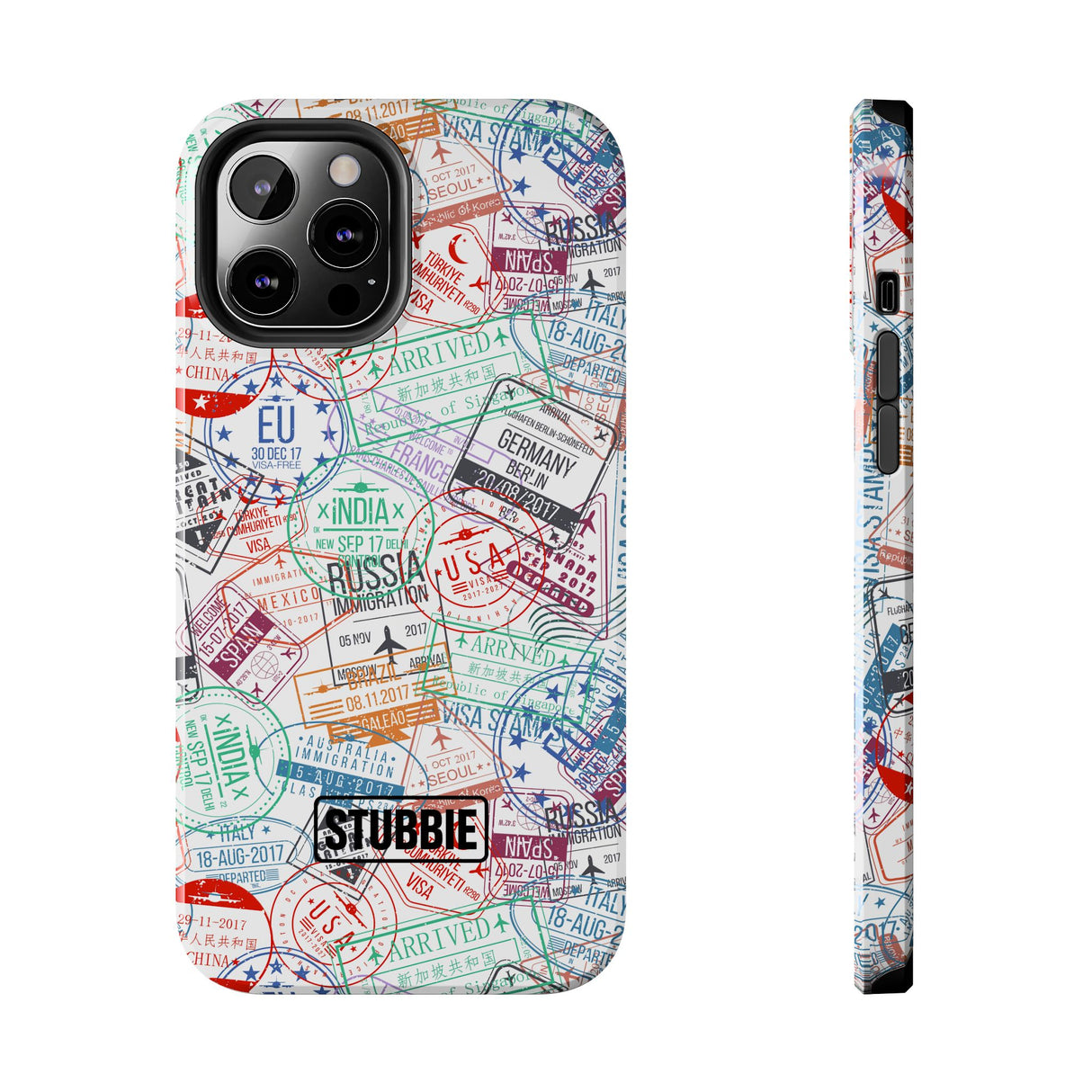 STUBBIE Phone Case for Apple iPhone - Travel Stamp Stubbie