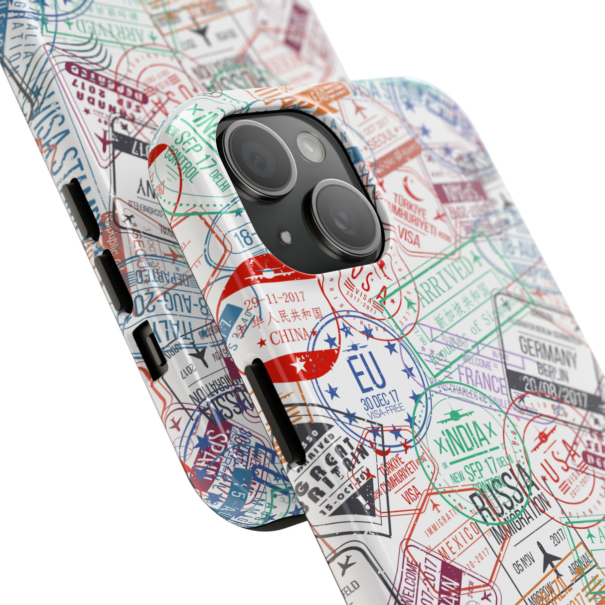 STUBBIE Phone Case for Apple iPhone - Travel Stamp Stubbie