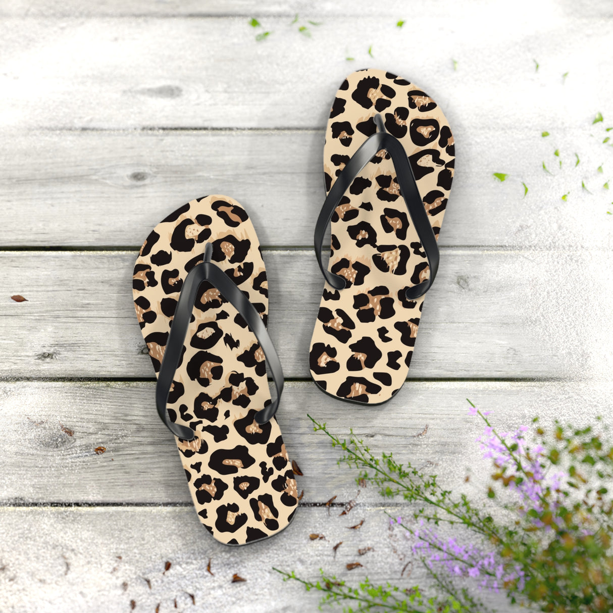 STUBBIE Leopard Print Flip Flops - Leopard STUBBIE