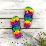 Dripping Rainbow Flip Flops