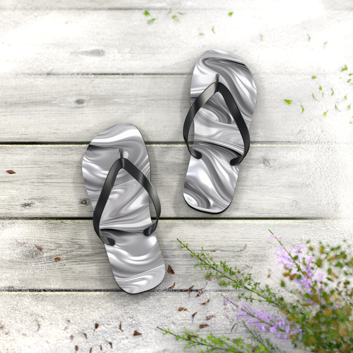Silver Flip Flops