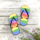 Bright Rainbow Flip Flops