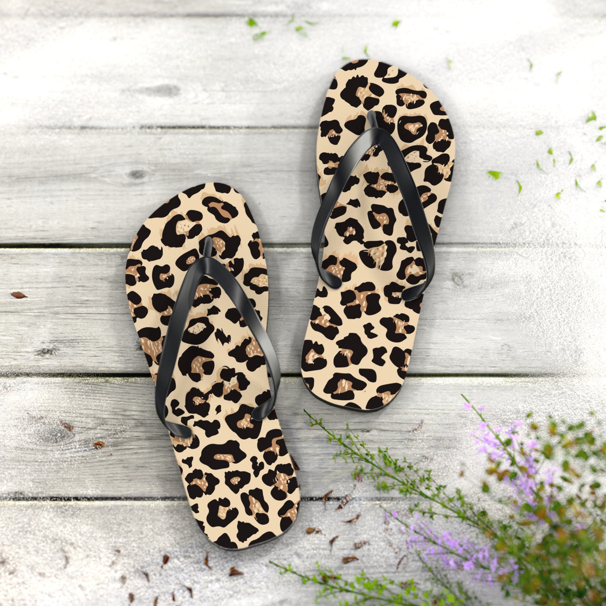STUBBIE Leopard Print Flip Flops - Leopard STUBBIE