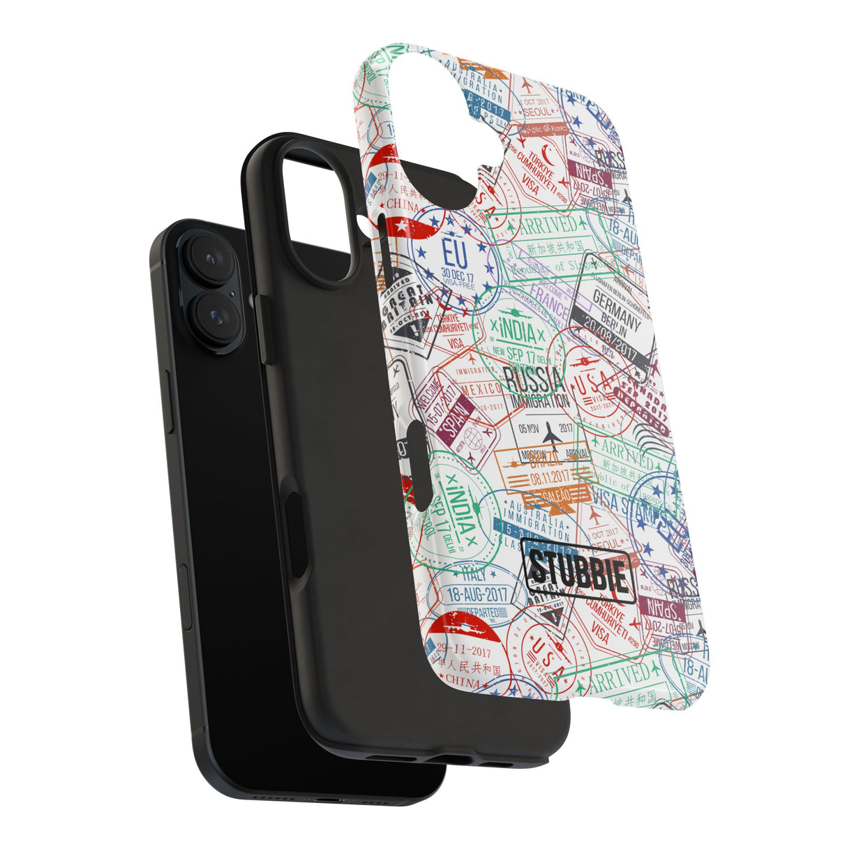 STUBBIE Phone Case for Apple iPhone - Travel Stamp Stubbie
