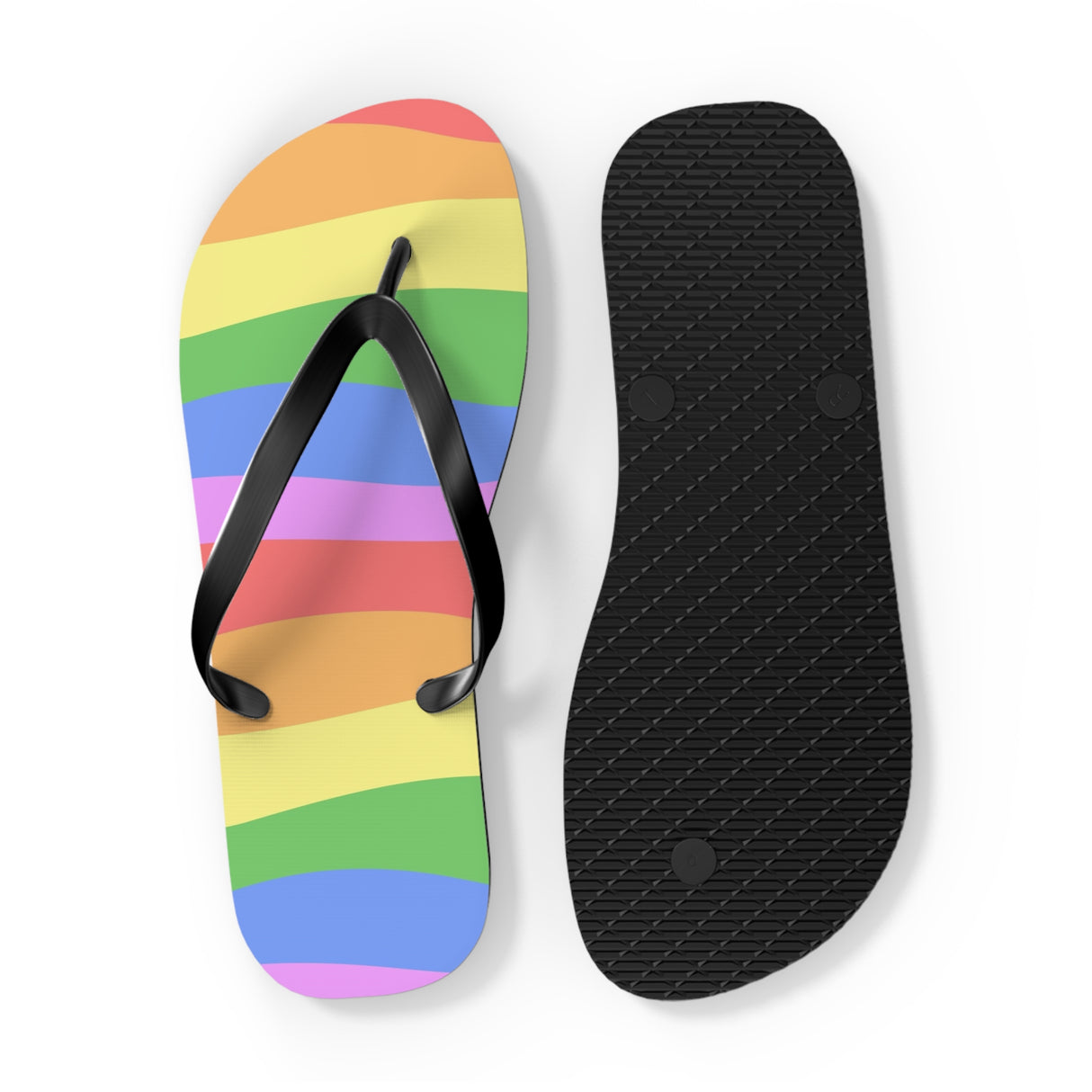 Bright Rainbow Flip Flops