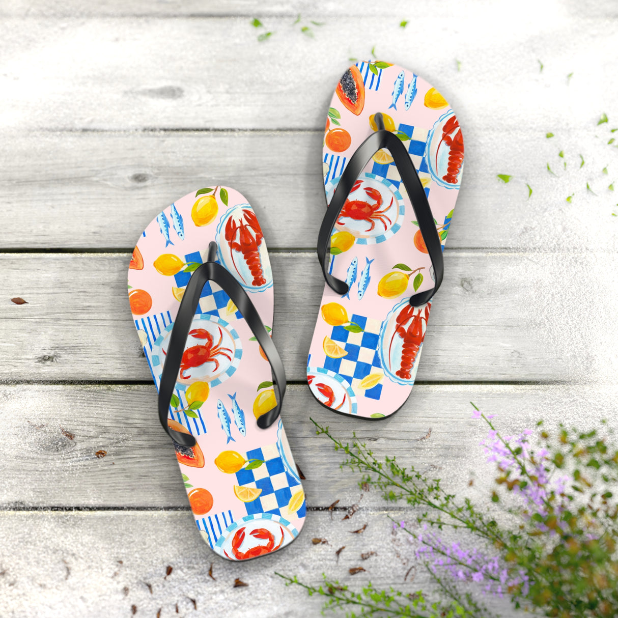 STUBBIE Flip Flops - Italian Summer Seafood STUBBIE