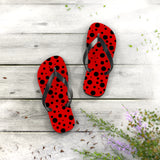 Black Polka Dot Flip Flops