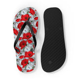 Red Flower Flip Flops