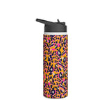 Orange Leopard Print Stainless Steel Water Bottle