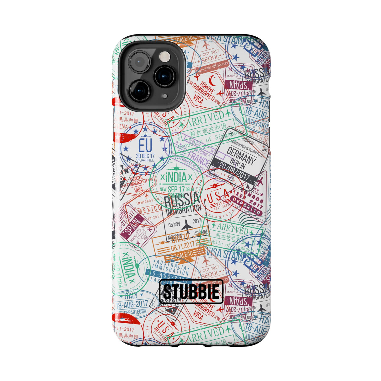 STUBBIE Phone Case for Apple iPhone - Travel Stamp Stubbie