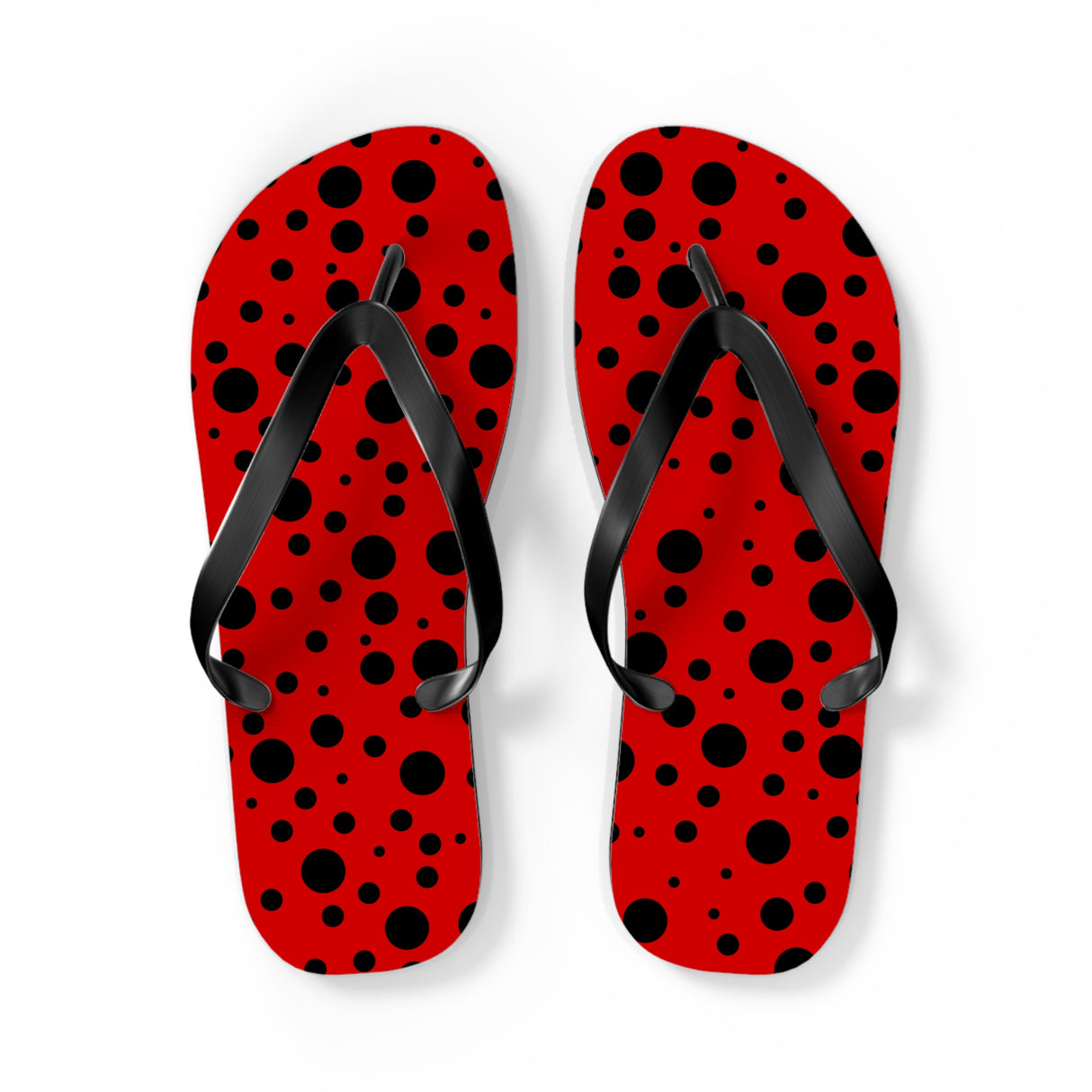 Black Polka Dot Flip Flops