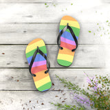Bright Rainbow Flip Flops