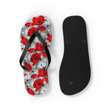 Red Flower Flip Flops