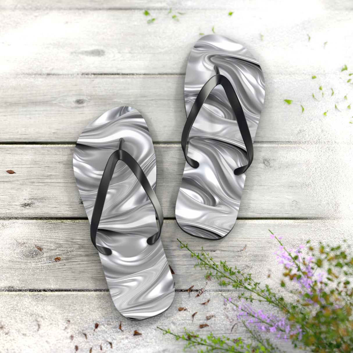 Silver Flip Flops