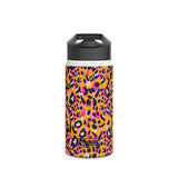 Orange Leopard Print Stainless Steel Water Bottle