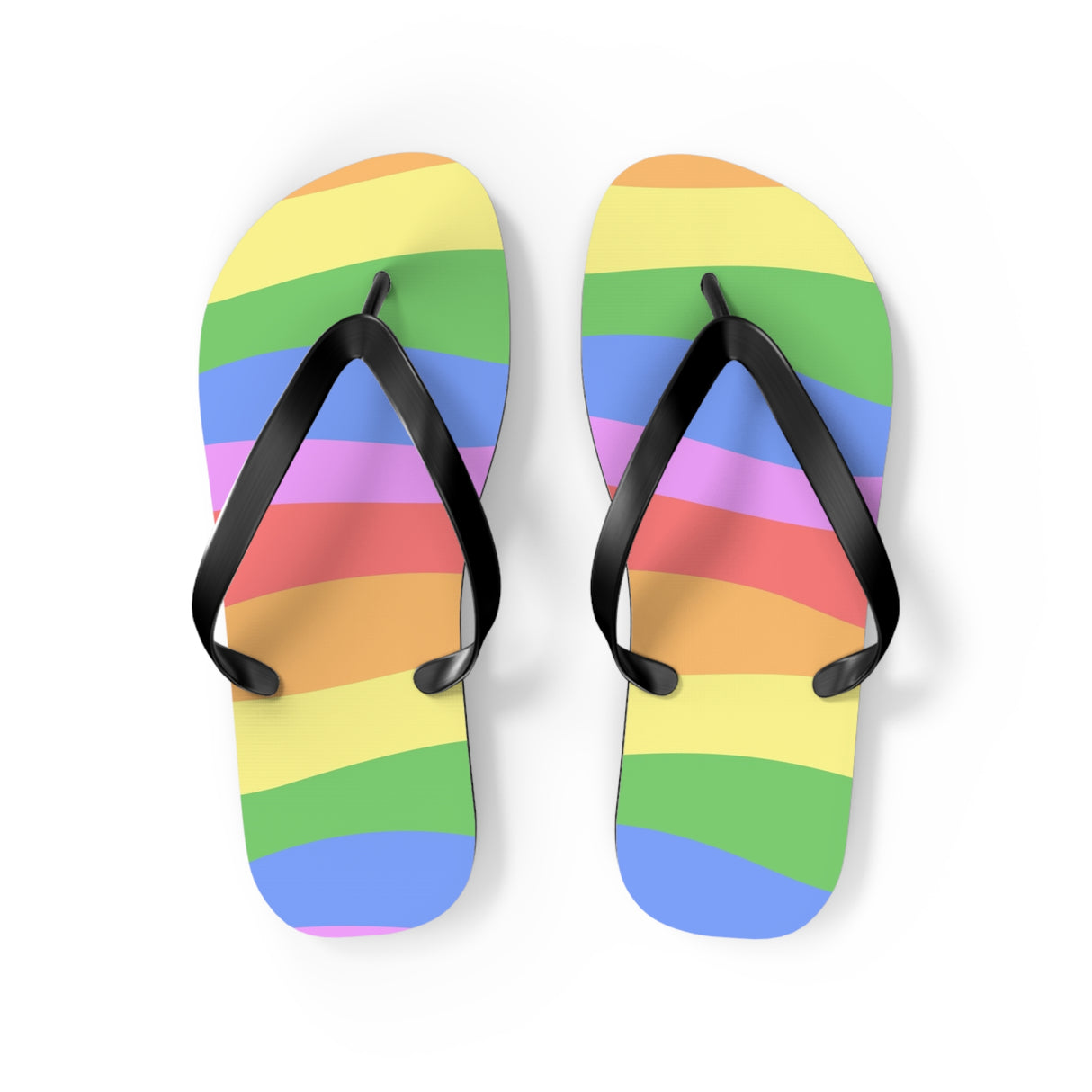 Bright Rainbow Flip Flops