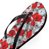 Red Flower Flip Flops