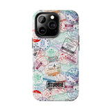 STUBBIE Phone Case for Apple iPhone - Travel Stamp Stubbie