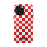 STUBBIE Phone Case for Apple iPhone - Red Checkered Phone Case