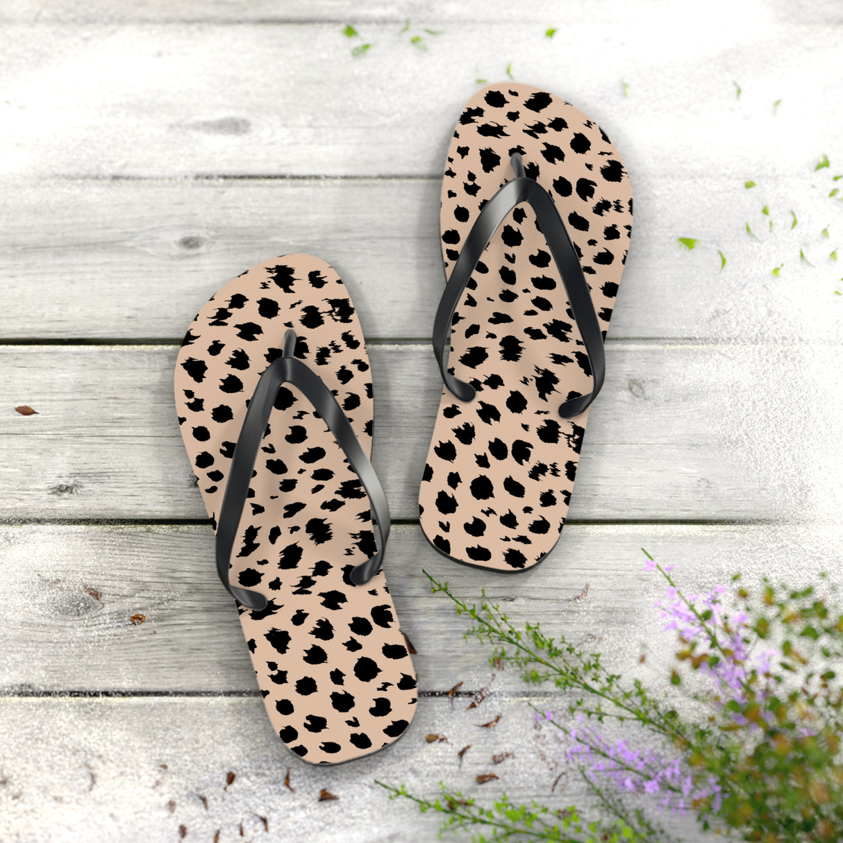 Cheetah Print Flip Flops