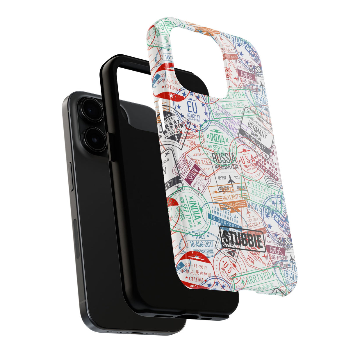 STUBBIE Phone Case for Apple iPhone - Travel Stamp Stubbie