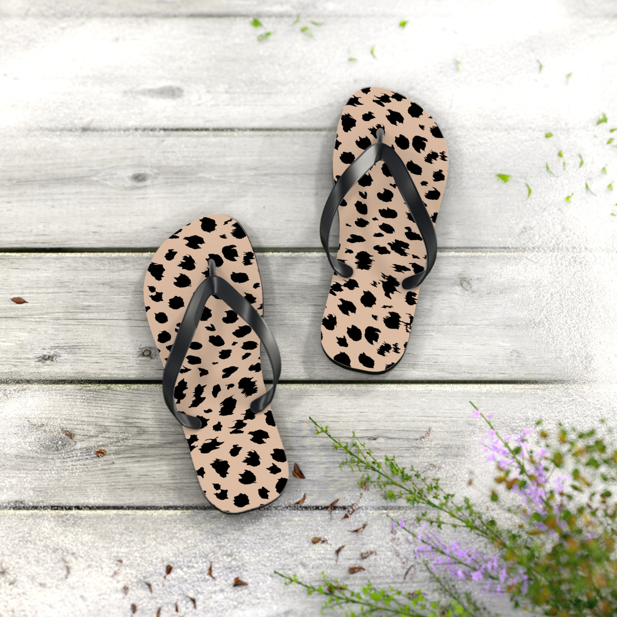 Cheetah Print Flip Flops
