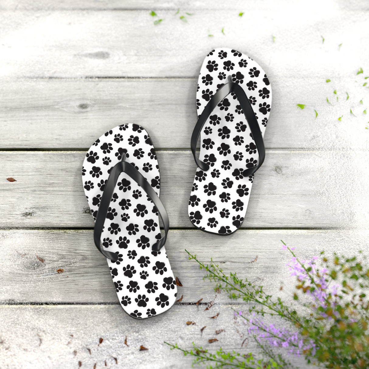 Paw Print Flip Flops