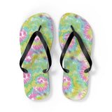 Green Tie Dye Flip Flops