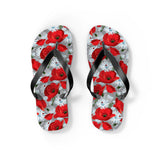 Red Flower Flip Flops