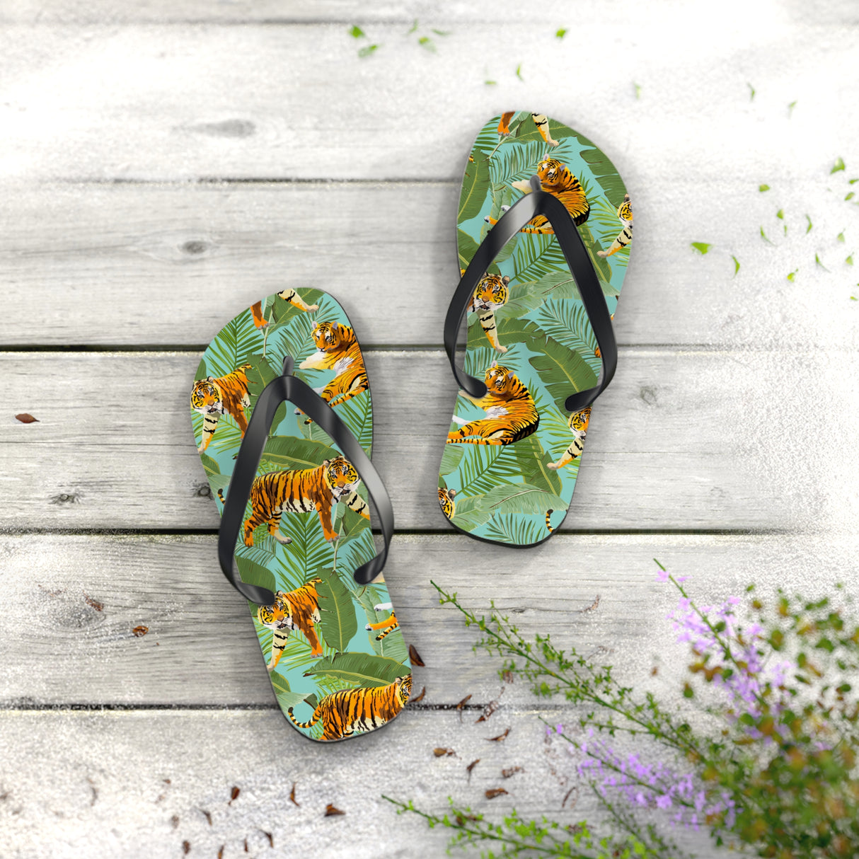 STUBBIE Print Flip Flops - Jungle Tiger STUBBIE