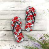 Red Flower Flip Flops