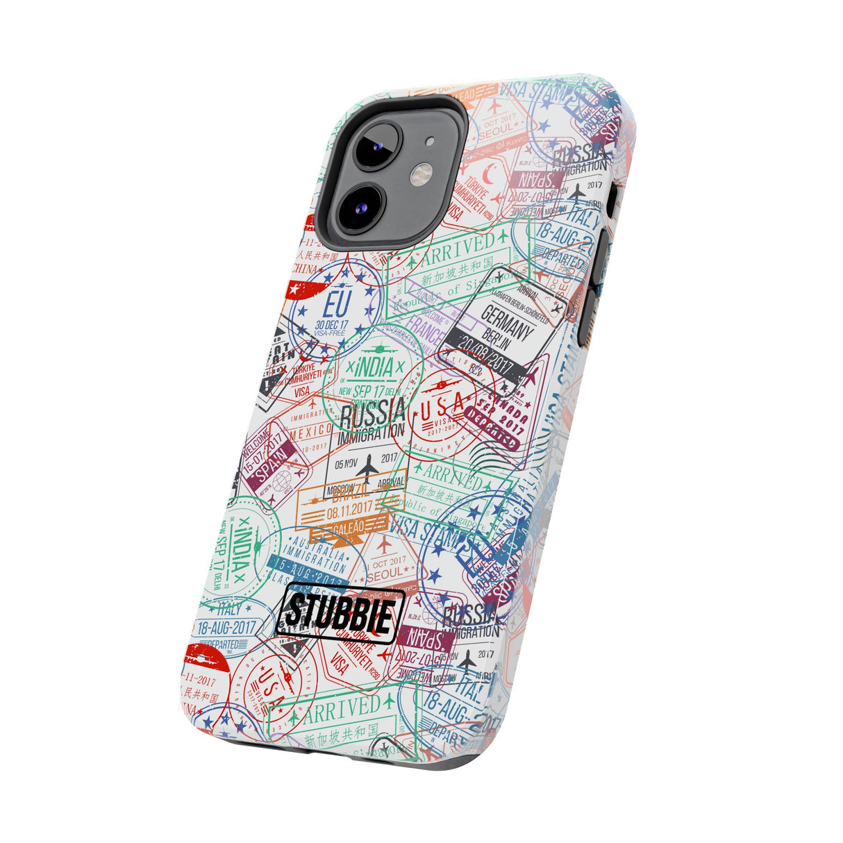 STUBBIE Phone Case for Apple iPhone - Travel Stamp Stubbie