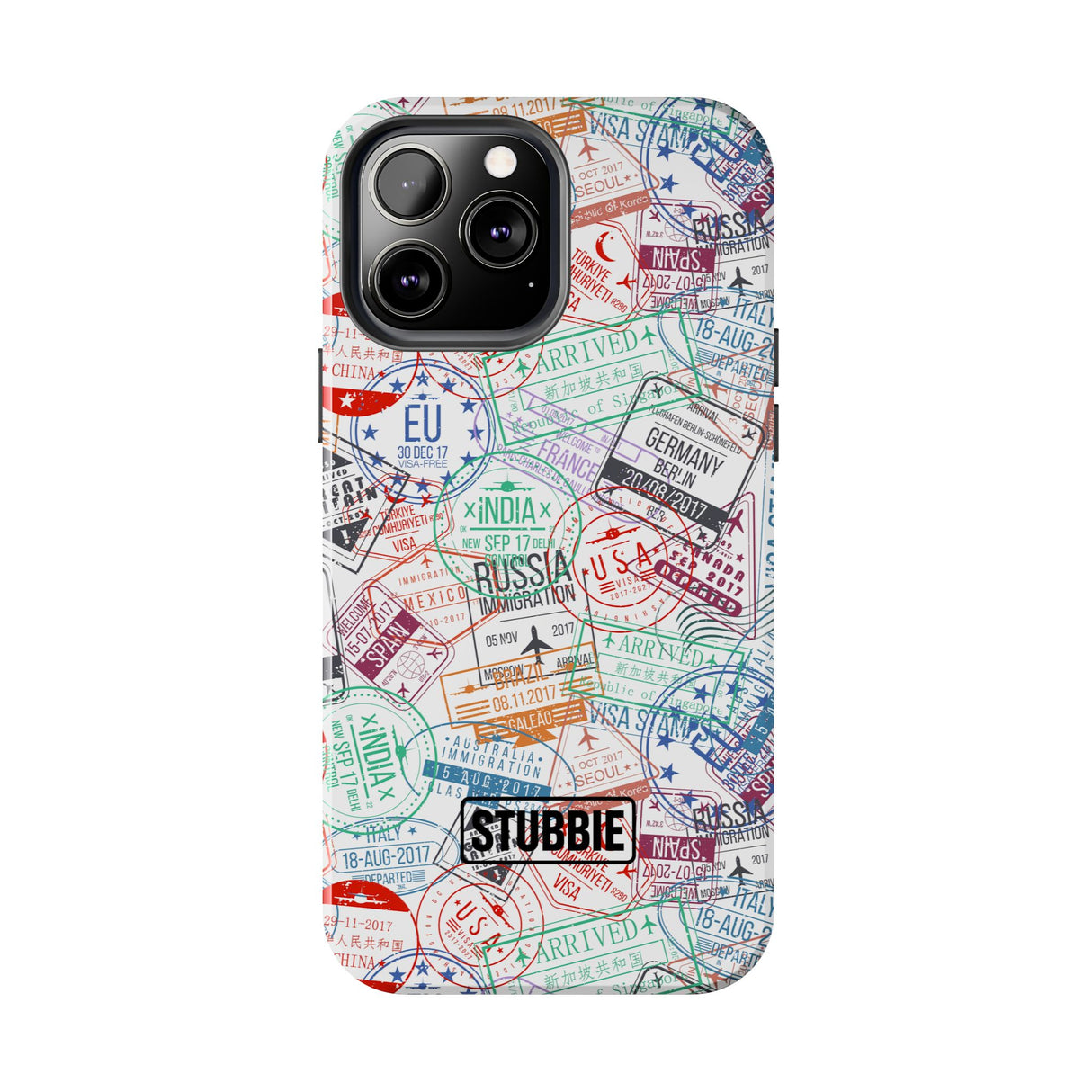 STUBBIE Phone Case for Apple iPhone - Travel Stamp Stubbie