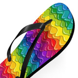 Dripping Rainbow Flip Flops
