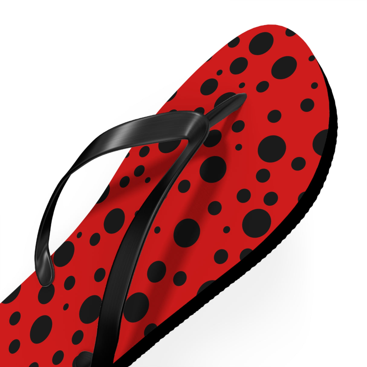 Black Polka Dot Flip Flops