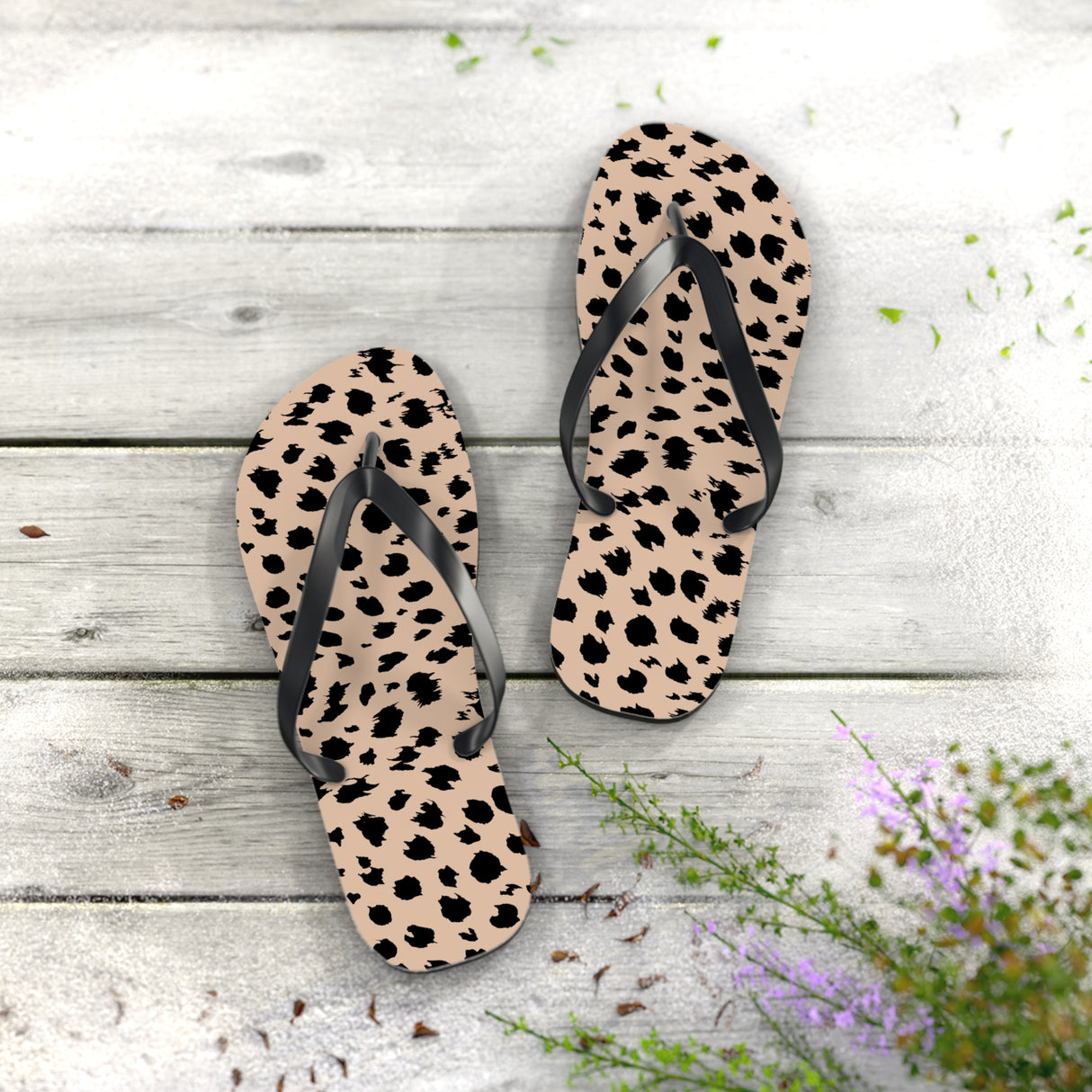 Cheetah Print Flip Flops