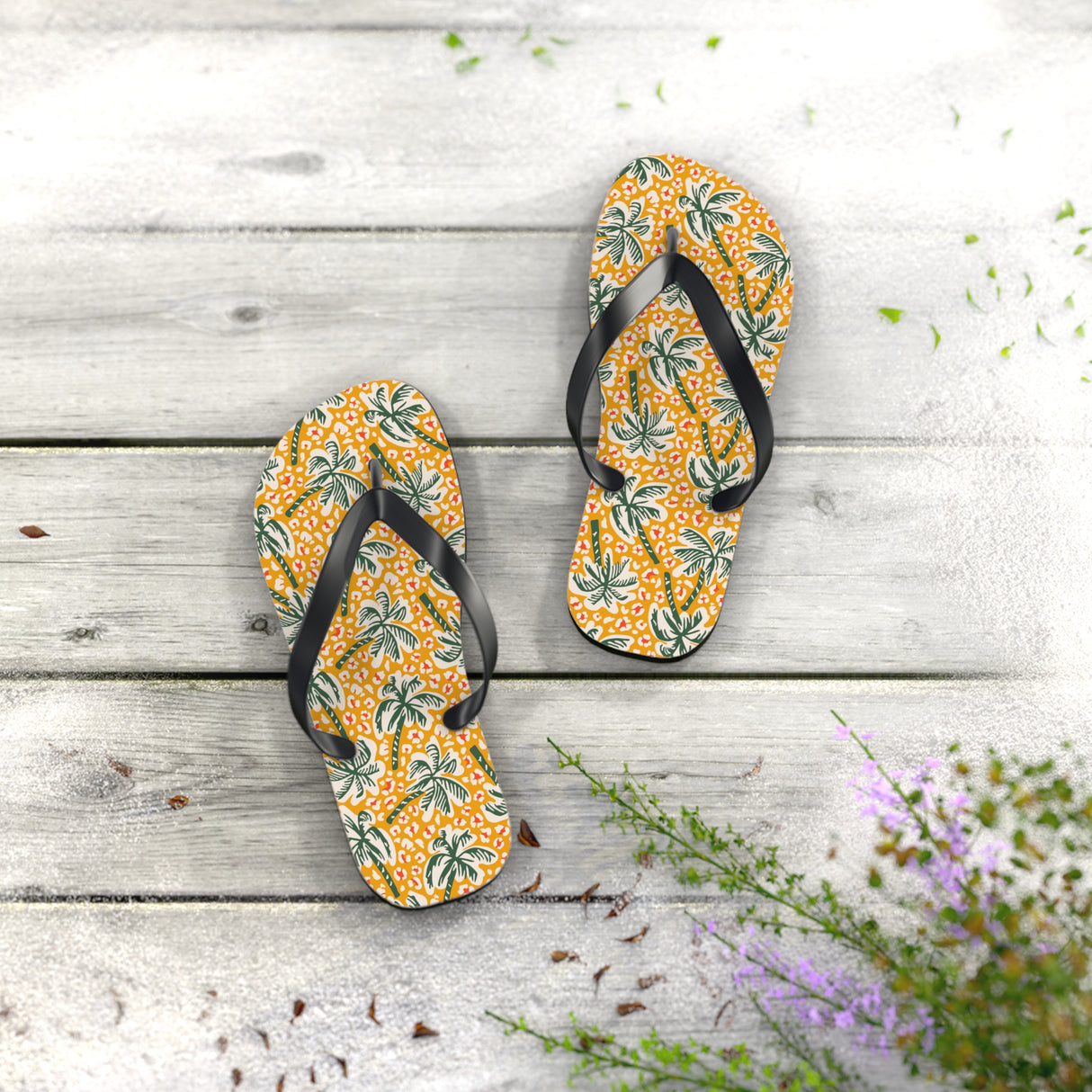 Palm Tree Flip Flops