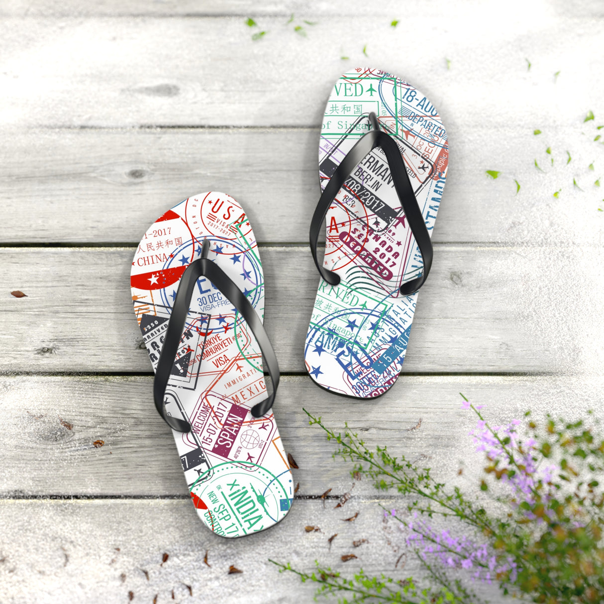 STUBBIE Flip Flops - Travel Stamp STUBBIE