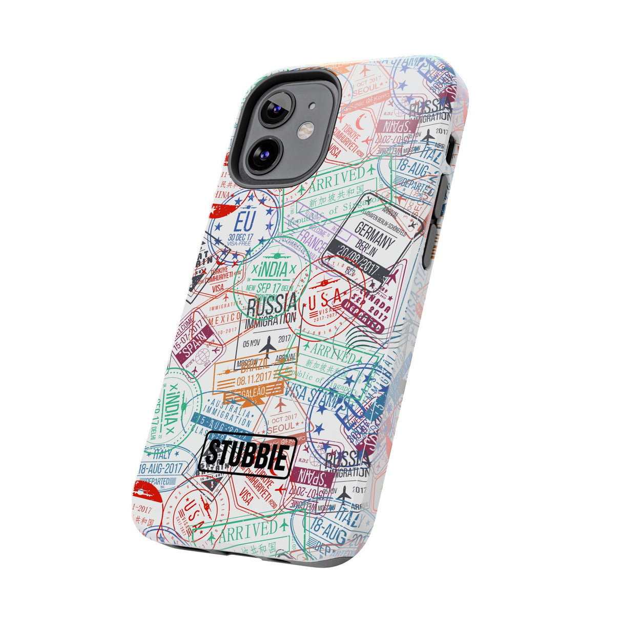 STUBBIE Phone Case for Apple iPhone - Travel Stamp Stubbie