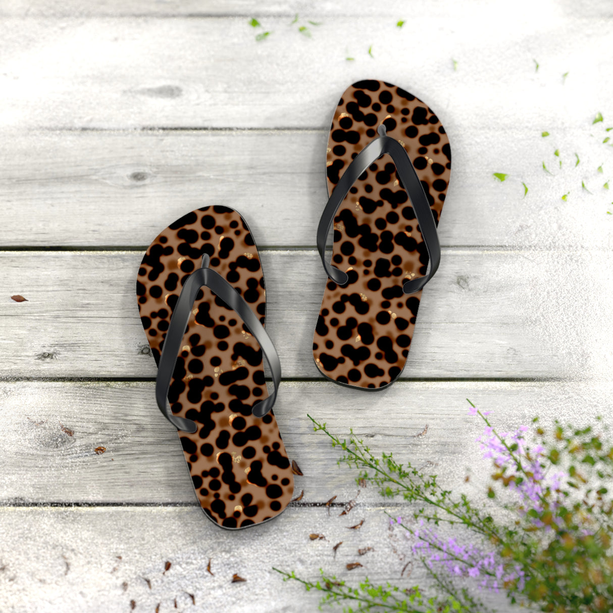 Tortoise Shell Flip Flops