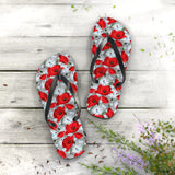 Red Flower Flip Flops