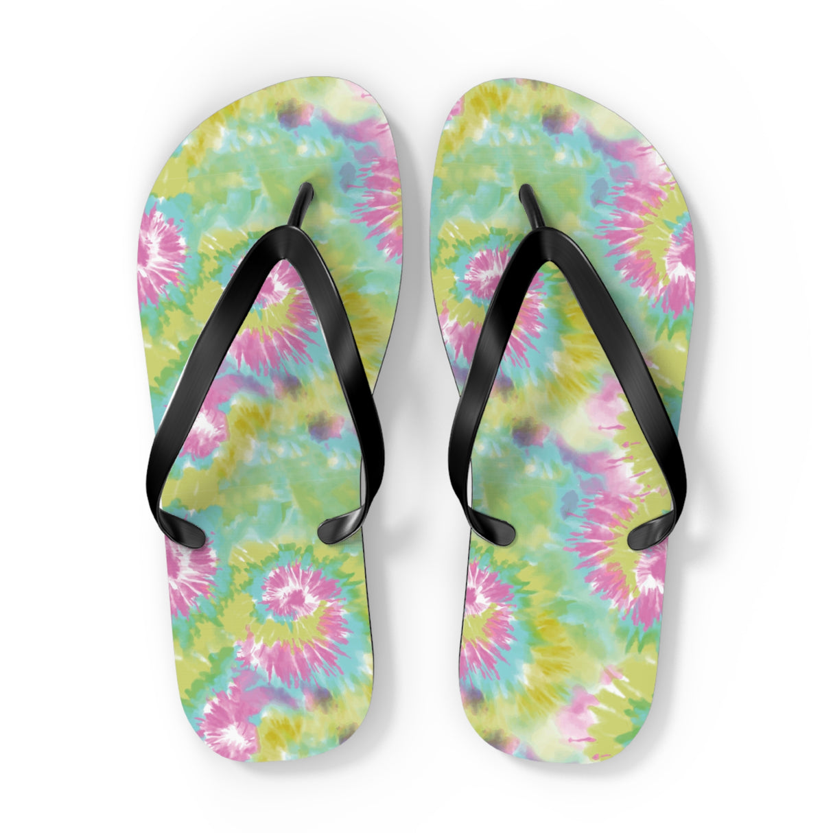 Green Tie Dye Flip Flops