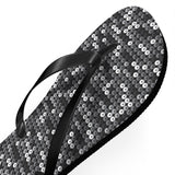 Black Sequin Flip Flops