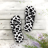 Cow Print Flip Flops