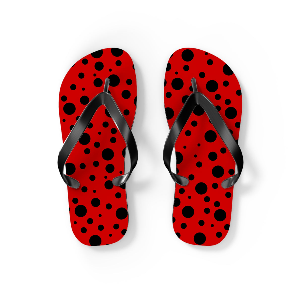 Black Polka Dot Flip Flops