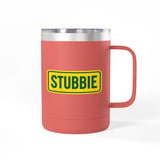 STUBBIE Coffee Mug Tumbler, 15oz - Aussie Yellow Stubbie