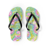 Green Tie Dye Flip Flops